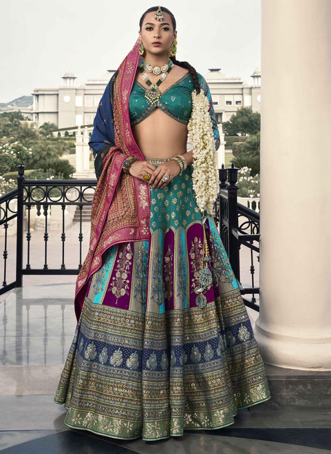 Silk Rama Bridal Wear Embroidery Work Readymade Lehenga Choli